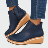 Leah - Orthopaedic Faux Leather Ankle Boots