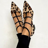 Ava - Animal Print Flats with Delicate Straps