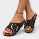 Margarida - Women's Cork Sandals with Buckle Design