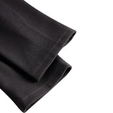 Marina | Refined black dress with belt and mandarin collar