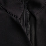 Marina | Refined black dress with belt and mandarin collar