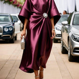 Elena - Luxe Shimmer Satin Long Dress