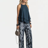 Elegant two-piece chiffon suit
