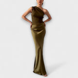 Chelsea - Asymmetric Satin Evening Dress