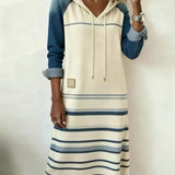 Camila | Striped Hooded Dress with Colour Mix