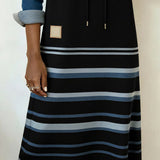 Camila | Striped Hooded Dress with Colour Mix