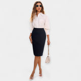 High-Waist Midi Skirt