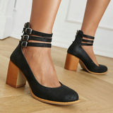 Ashleigh - Smooth Ankle Strap Platform Sandals