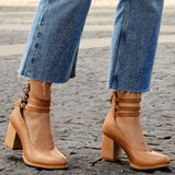 Ashleigh - Smooth Ankle Strap Platform Sandals