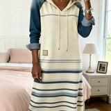 Camila | Striped Hooded Dress with Colour Mix