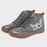 Hazel - Cat-Lover Faux Leather Boots