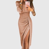 Marina | Elegant maxi dress with halter neck and flowing cut