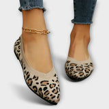 Grace - Lace Ballet Flats with Leopard Print