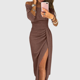 Marina | Elegant maxi dress with halter neck and flowing cut