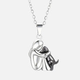 Hannah - Dog Hug Pendant Necklace
