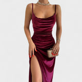 Natalie - Velvet Split Evening Dress