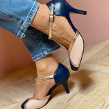 Ruby - Colourful T-Bar Comfort Shoes with Round Toe
