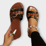 Jenevra - Leopard Cross-Strap Sandals