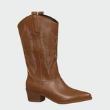 Charlotte - Faux Leather Western Cowboy Boots