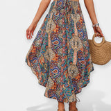 High-Waist Floral Midi Skirt