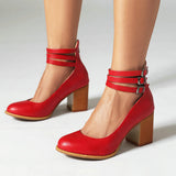 Ashleigh - Smooth Ankle Strap Platform Sandals