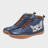 Hazel - Cat-Lover Faux Leather Boots