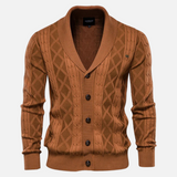 Leo - Soft-Blend Argyle Cardigan