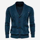 Leo - Soft-Blend Argyle Cardigan