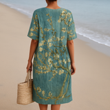 Summer - Aqua Green Floral Dress