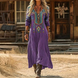 Georgia - Vintage-Inspired Long Sleeve Casual Dress