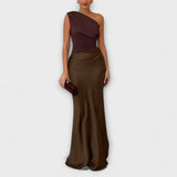 Chelsea - Asymmetric Satin Evening Dress