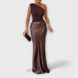Chelsea - Asymmetric Satin Evening Dress