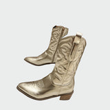 Sarah - Metallic Cowboy Ankle Boots