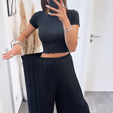 Imogen - Black Pleated Pants