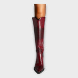 Stella - Croc-Effect Heeled Boots