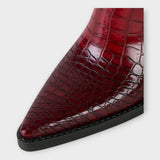 Stella - Croc-Effect Heeled Boots