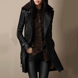 Holly - Elegant 3/4 Faux Leather Coat