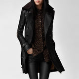 Holly - Elegant 3/4 Faux Leather Coat
