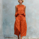 Two-Piece Women's Set with Ruffled Hem