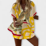 Filipa - Chic Leopard Print Short Set