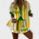 Amália - Summer Striped Linen Set