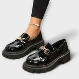 Paige - Women's Platform Buckle Loafers