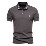 Angus - Striped Structured-Collar Polo
