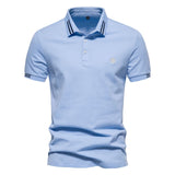 Angus - Striped Structured-Collar Polo