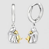 Ruby - Dog Hug Round Clasp Earrings