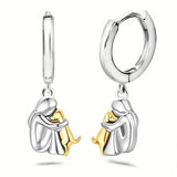 Ruby - Dog Hug Round Clasp Earrings