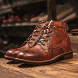 Nate - Retro Round-Toe Boots