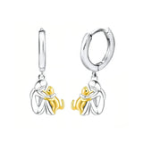 Willow - Cat Hug Round Clasp Earrings