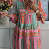 Juliane | Boho Swing Dress with Ruffle Details