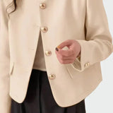Lena - Gold Button Blazer